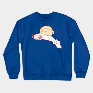 Axolotl and Tiny Pig Watercolor Crewneck Sweatshirt